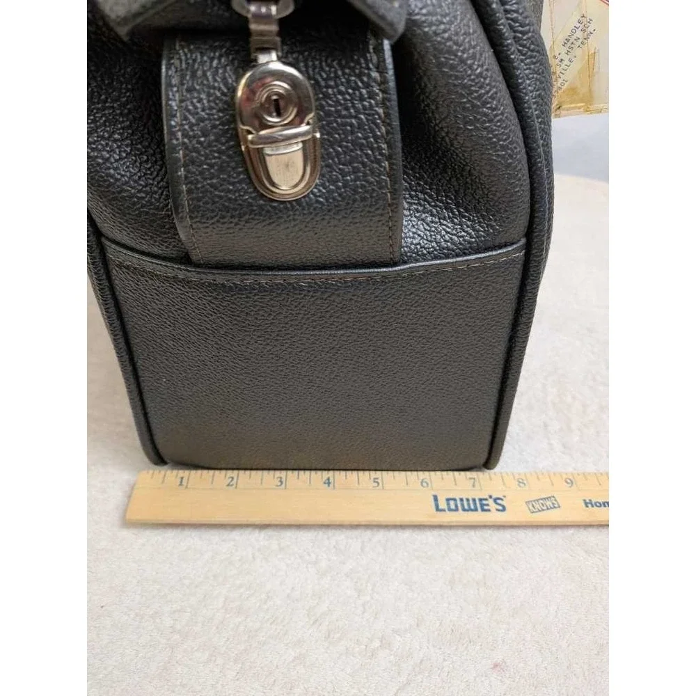 Samsonite Black Pebbled Faux Leather Briefcase Satchel With Lock Key‎